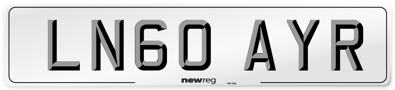 LN60 AYR Number Plate from New Reg